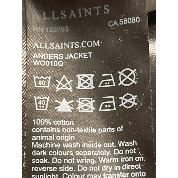 ALLSAINTS Leopard Print Anders Cropped Mixed Media Jacket Small - Picture 9 of 9